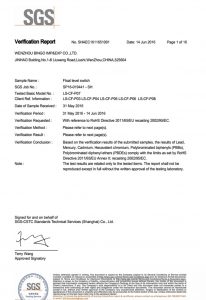 SGS ROHS for float switch