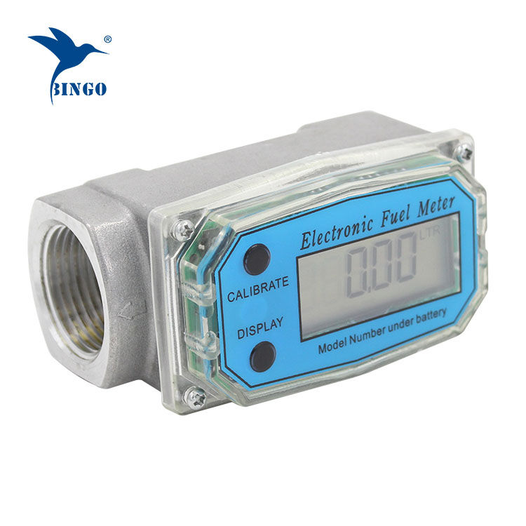 Turbine water flow meter for oil, diesel or petrol